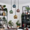 Koyoto hanging light, globe light, pendant light 35 cm blue, gold, green, coppery, 4-light sources