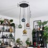 Koyoto hanging light, globe light, pendant light 35 cm blue, gold, green, coppery, 4-light sources