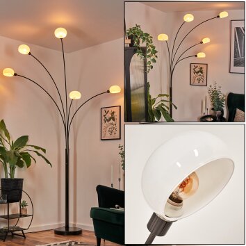 Nikkala floor lamp chrome, black, 5-light sources