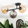 Chehalis ceiling light, globe light Amber, Smoke-coloured, 3-light sources