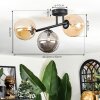 Chehalis ceiling light, globe light Amber, Smoke-coloured, 3-light sources