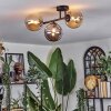 Chehalis ceiling light, globe light Amber, Smoke-coloured, 3-light sources
