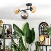 Chehalis ceiling light, globe light Amber, Smoke-coloured, 3-light sources