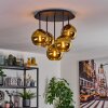 Koyoto ceiling light, globe light 45 cm gold, 5-light sources