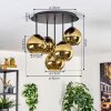Koyoto ceiling light, globe light 45 cm gold, 5-light sources