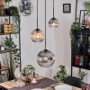 Ripoll hanging light, globe light, Cluster pendant lamp Amber, clear, Smoke-coloured, 3-light sources