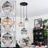 Ripoll hanging light, globe light, Cluster pendant lamp Amber, clear, Smoke-coloured, 3-light sources