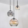 Ripoll hanging light, globe light, Cluster pendant lamp Amber, clear, Smoke-coloured, 3-light sources