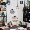 Ripoll hanging light, globe light, Cluster pendant lamp Amber, clear, Smoke-coloured, 3-light sources