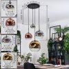 Ripoll hanging light, globe light, Cluster pendant lamp chrome, gold, clear, coppery, Smoke-coloured, 4-light sources