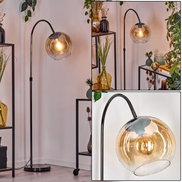Koyoto floor lamp, Arch lamps chrome, black, 1-light source