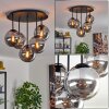 Gastor ceiling light, globe light 45 cm Smoke-coloured, 5-light sources