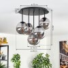Gastor ceiling light, globe light 45 cm Smoke-coloured, 5-light sources