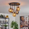 Gastor ceiling light, globe light 45 cm Amber, Smoke-coloured, 5-light sources