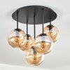 Gastor ceiling light, globe light 45 cm Amber, 5-light sources