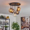 Gastor ceiling light, globe light 45 cm Amber, clear, Smoke-coloured, 5-light sources