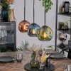 Ripoll hanging light, globe light, pendant light blue, green, coppery, 3-light sources