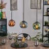 Ripoll hanging light, globe light, pendant light blue, green, coppery, 3-light sources