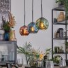 Ripoll hanging light, globe light, pendant light blue, green, coppery, 3-light sources