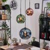 Ripoll hanging light, globe light, Cluster pendant lamp blue, green, coppery, 3-light sources