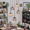 Koyoto hanging light, globe light, Cluster pendant lamp Amber, clear, Smoke-coloured, 5-light sources