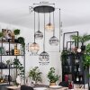 Koyoto hanging light, globe light, Cluster pendant lamp Amber, clear, Smoke-coloured, 5-light sources