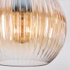 Koyoto hanging light, globe light, Cluster pendant lamp Amber, clear, Smoke-coloured, 5-light sources
