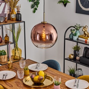 Koyoto hanging light, globe light, pendant light gold, black, 1-light source