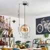 Koyoto hanging light, globe light, pendant light gold, black, 1-light source