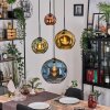 Ripoll hanging light, globe light, Cluster pendant lamp blue, gold, green, coppery, 4-light sources
