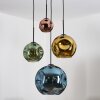 Ripoll hanging light, globe light, Cluster pendant lamp blue, gold, green, coppery, 4-light sources