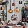 Ripoll hanging light, globe light, Cluster pendant lamp Amber, gold, coppery, Smoke-coloured, 4-light sources