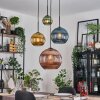 Koyoto hanging light, globe light, Cluster pendant lamp 35 cm Amber, gold, coppery, Smoke-coloured, 4-light sources