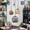 Ripoll hanging light, globe light, Cluster pendant lamp Amber, gold, clear, Smoke-coloured, 4-light sources