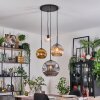 Ripoll hanging light, globe light, Cluster pendant lamp Amber, gold, clear, Smoke-coloured, 4-light sources