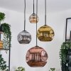 Ripoll hanging light, globe light, Cluster pendant lamp Amber, gold, coppery, Smoke-coloured, 4-light sources