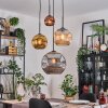 Ripoll hanging light, globe light, Cluster pendant lamp Amber, gold, coppery, Smoke-coloured, 4-light sources