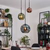 Ripoll hanging light, globe light, Cluster pendant lamp blue, green, coppery, 3-light sources