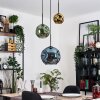 Ripoll hanging light, globe light, Cluster pendant lamp blue, gold, green, 3-light sources