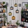 Koyoto hanging light, globe light, Cluster pendant lamp 45 cm blue, gold, green, 5-light sources