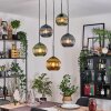 Koyoto hanging light, globe light, Cluster pendant lamp 45 cm blue, gold, green, 5-light sources
