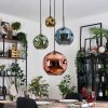 Ripoll hanging light, globe light, Cluster pendant lamp blue, gold, green, coppery, 4-light sources