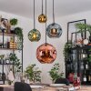Ripoll hanging light, globe light, Cluster pendant lamp blue, gold, green, coppery, 4-light sources