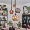 Ripoll hanging light, globe light, Cluster pendant lamp Amber, gold, coppery, Smoke-coloured, 4-light sources