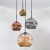 Ripoll hanging light, globe light, Cluster pendant lamp Amber, gold, coppery, Smoke-coloured, 4-light sources