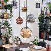 Ripoll hanging light, globe light, Cluster pendant lamp Amber, gold, coppery, Smoke-coloured, 4-light sources