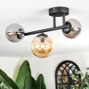 Chehalis ceiling light, globe light Amber, Smoke-coloured, 3-light sources