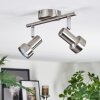 Edain ceiling light, ceiling spotlight LED chrome, matt nickel, 2-light sources