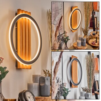 Pompu wall light LED Ecru, black, 1-light source