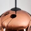 Ripoll hanging light, globe light, Cluster pendant lamp chrome, gold, clear, coppery, Smoke-coloured, 4-light sources